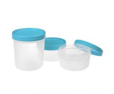 TATAY 1169400 Lot de 3 Boîtes de Conservation Fermeture à Vis Plastique Bleu 24,5 x 12 x 13 cm
