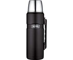 THERMOS Bouteille Isotherme en Acier Inoxydable, Acier Inoxydable, Noir, 9,5 x 9,5 x 31,3 cm