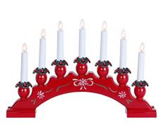 Star 206-85 Sanna-7 Chandelier 7 Lumières Bois Rouge 27 x 42 cm