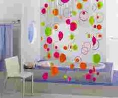 HomeBain Rideau de Douche Bubbles 180x200 cm Rose, 100% PVC