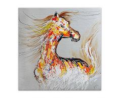 Arte Dal Mondo AS323X1 Magic Horse Tableau Modern Peint Ã la Main sur Toile avec Chassis, Multicolor, 100x100x3,5 cm