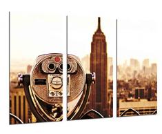 Tableau Moderne Photographique, Impression sur bois, Empire State Landscape Ã New York, New York Vintage, 97 x 62 cm, ref. 26514