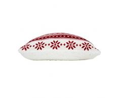 homea coussin dehoussable 40x40cm coral finland rouge