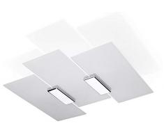 Sollux Lighting Fabiano Plafonnier en verre Blanc chromé