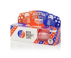 SUCK UK Basketball Lot de 20 Gobelets pour FÃªtes Papier Multicolore 11,2 x 9 x 9 cm