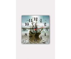 Bonamaison Horloge Murale en MDF, Multicolore, 30 x 30 cm
