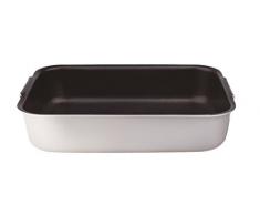 Pentole Agnelli Platinum Plat Ã rÃ´tir rectangulaire, avec 2Â poignÃ©es coudÃ©es, Aluminium, Argent 45 cm Argent