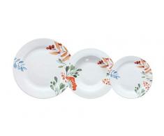 Tognana Ariel Service de table 18 pièces, porcelaine, multicolore