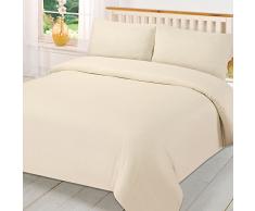 Brentfords Parure de lit Unie, Microfibre, CrÃ¨me/Ivoire, Super King