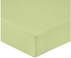 Biberna 77155/426/041 Drap Housse en Jersey Stretch pour un Lit Vert Pistache 140 x 200 cm Ã 160 x 200 cm