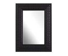 Inov8Â 10Â x 20,3Â cm Traditionnel de Fabrication Britannique Miroir, Verre Bois Dense, Ripple Black, 15 x 10 cm