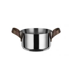 Alessi edo Casserole à deux poignées en acier inoxydable 18/10 avec revêtement en PVC, marron, 11,7 x 22,5 x 21,7 cm