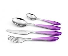 Albert de Thiers 309510 MENAGERE 24 Pieces Tears Violet, Acier Inoxydable, 16,5 x 7 x 26 cm