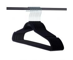 Highliving Lot de 50 cintres en Velours antidÃ©rapant Noir