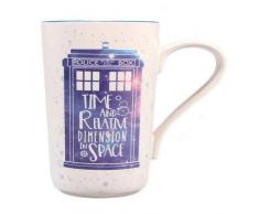 Doctor Who Tasse Ã Latte Macchiato en cÃ©ramique avec imprimÃ© Galaxy Bleu/Blanc CapacitÃ© env. 500 ML.