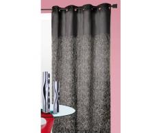 Home Maison 851053 Panneau Ameublement Shantung Brod Fil Cordon Tourbillon Noir 140 x 260 cm