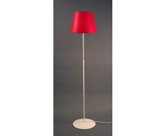 Aluminor STORE LS B R LAMPADAIRE, Blanc + Abat Jour Rouge