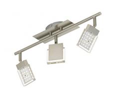 Briloner Leuchten 2867-032 LED, plafonnier, Spots, Lampe Salon denfant ou Chambre a Coucher, orientable, Métal, 4.5 W, Matt-Nickel, 48.5 x 8 x 8.7 cm