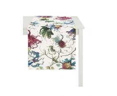 Apeltstoffe 4040_48x140_40_10 Aquarell Floral Chemin de Table Motif Fleurs Effet Aquarelle Env. 48 x 140 cm