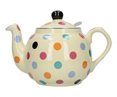 London Pottery ThÃ©iÃ¨re avec infuseur en cÃ©ramique Ivoire/multi pois 4 tasses (1300ml)