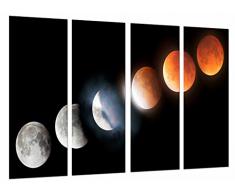 Tableau Moderne Photographique, Impression sur bois, Science de lastronomie, Phases de la lune du ciel nocturne, Sang, 131 x 62 cm, ref. 27084