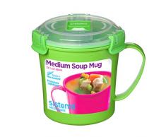 Sistema Klip Si Singola Micro-Ondes Soup to Go Tasse, 656 ML, Couleurs Assorties