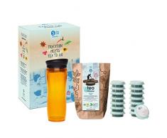 shuyao teekultur Tea to Go Gobelet Isotherme avec infuseur intégré + 5 x 3 Loser Bio Thé Bio avec caféine Orange 45 g