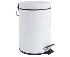 GELCO Design 709129 Poubelle A Pedale 3L, MÃ©tal, Blanc, 22,5 x 17 x 26 cm