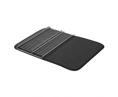 AmazonBasics Grand Ã©gouttoir - 47,7 x 60,9Â cm - Noir/nickel, avec 2 tapis