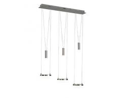 WOFI 7263.06.54.6000 Lampe suspendue, Chrome, Nickel, Integriert, 25.5 W, H: 150 cm x B: 15 cm x L: 78 cm