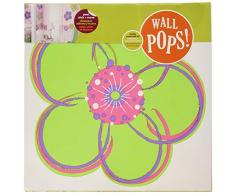 Wallpops Fine Décor Peel and Stick Lot de 4 Stickers muraux Coquelicots Vert