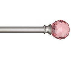 AmazonBasics Tringle à rideau décorative diamètre 1,6 cm avec embouts Boule à facette - 122 cm, Rose