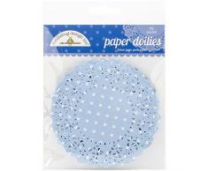 Doodlebug Matrices Papier Napperons 11,4 cm 75/Pkg-Blue Jean Motif à Pois