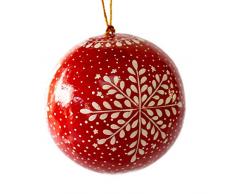Bollywood Boule de NoÃ«l Motif Flocon de Neige, Red, 7,6Â cm