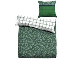 Tom Tailor 69514/807/004, Housse de couette satin, vert, 155x220 cm + 1 taie doreiller 80x80 cm