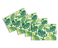 HERMA 15569 Lot de 4 Sets de Table tropicaux lavables en Machine et antidÃ©rapants Vert 45 x 30 cm