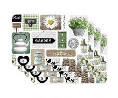 Venilia Set de table garden, 45 x 30 cm, 4 pcs, antidÃ©rapant rÃ©siste Ã la chaleur et fait, PolypropylÃ¨ne, 59102