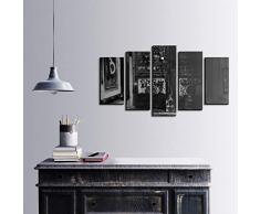 Bonamaison DÃ©coration Murale Ensemble de 5 Impression sur Toile, Dimensions: 100 x 60 Cm - ConÃ§u et fabriquÃ© en Turquie