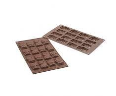 silikomart 26.195.77.0065 Moule Multicavité en Silicone Thème Animaux de La Jungle, Marron, 32,5 x 17,5 x 2 cm