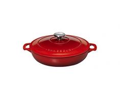 Chasseur PUC492458 Faitout rond-24 cm fonte émaillée 1.7 liters, Rubis (intérieur Noir)