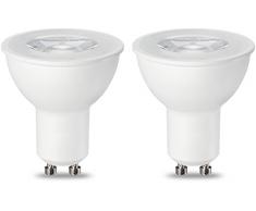 AmazonBasics Spot LED type GU10, 5.5W (équivalent ampoule incandescente de 50W), blanc chaud, dimmable - Lot de 2