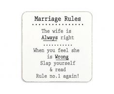 60 Second Makeover Limited Dessous de Verre en liÃ¨ge Motif rÃ¨gles de Mariage