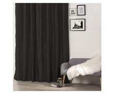 HomeMaison Rideau Isolant à Åillets Polyester, Noir, 260x140 cm