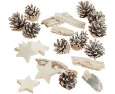 Mixeur en bois blanchi avec étoiles et pommes de pin 1000 g