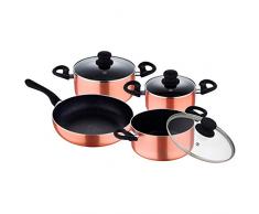 San Ignacio Q2357 Batterie de Cuisine, Aluminium, cuivre, 24 cm, 7 pièces, Moulé sous Pression, 24 cm