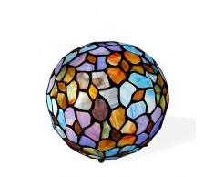 Arte dal Mondo THF1815 Chevet sphere avec fleurs lampe de table de nuit en verre style Tiffany, E14, 25 W, Multicolore, 17xÃ17 cm