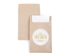 codiarts. Lot de 100 Sacs Cadeaux en Papier Kraft avec Autocollants en Rouleau pour mouchoirs, Mariages, fêtes