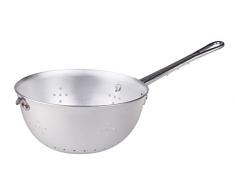 Agnelli Pentole Passoire en Aluminium BLTF, avec poignÃ©e et Crochet en Acier Inoxydable, ArgentÃ©