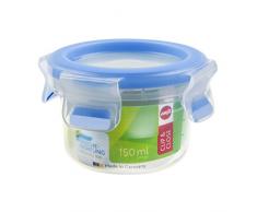 Emsa 508550 Boîte alimentaire ronde avec couvercle, 0.15 Litre, Transparent/bleu, Clip & Close