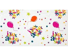 Santex 4811-99 Nappe Festif Imprimé Joyeux Anniversaire Tissu Multicolore 21 x 39,5 x 1 cm
